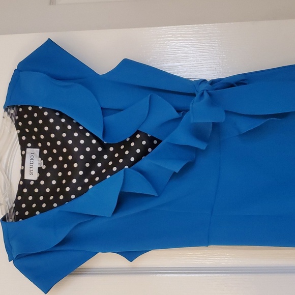 Emerald Blue wrap dress sz 12 - Picture 2 of 5